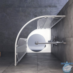 Душевое ограждение AM.PM Gem 80x80 W90G-401-080WT профиль хром , стекло прозрачное (без поддона)