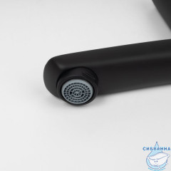 Излив для смесителя, с верхним душем, латунь, 160 мм, поворотный, черный, IDDIS, 995VD16B6SM