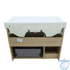 Тумба подвесная Comforty Тромсе 80 дуб сонома с раковиной Fest 80