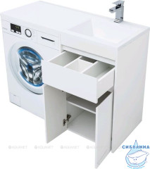 Тумба Aquanet Токио 48 R белый глянец с раковиной Даллас 110