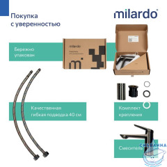 Смеситель для раковины Milardo Лип LEAGM00M01 (без донного клапана) (графит)