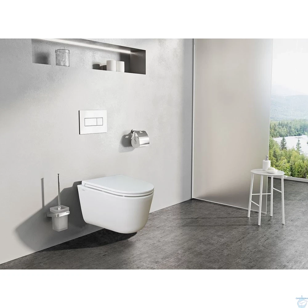 Инсталляция для унитаза Charus CC.300.80.01 с кнопкой смыва Charus Minimalista FP.310.DW.01 черный матовый,  с унитазом LYon 2.0 (с сиденьем Soft Close (микролифт)