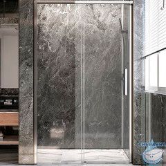 Дверь в нишу Veconi Premium Trento 130 профиль хром, стекло прозрачное PTD40-CH-130-01-C4