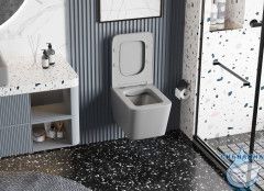 Унитаз подвесной Abber Rechteck AC1201MG с сиденьем Soft Close (микролифт) (серый)