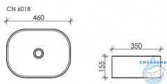  Раковина на столешницу 46 см Ceramicanova Element CN6018