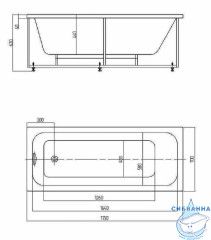 Акриловая ванна Aquatek Мия 175х70 с каркасом