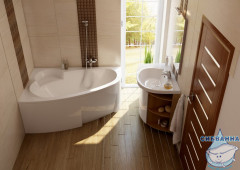 Акриловая ванна Ravak Asymmetric 170x110 R с ножками