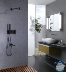 Душевая система Abber Daheim AF8217B  250 1 режим (черный матовый)