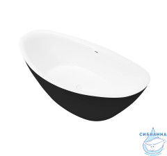 Акриловая ванна Grossman Galaxy GR-1402MB 180x85 с каркасом (белый/черный матовый)