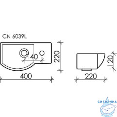 Раковина 40 см Ceramicanova Element CN6039L