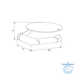 Бумагодержатель с овальной полкой, нержавеющая сталь, NOА, черный матовый, IDDIS,NOABL00i43