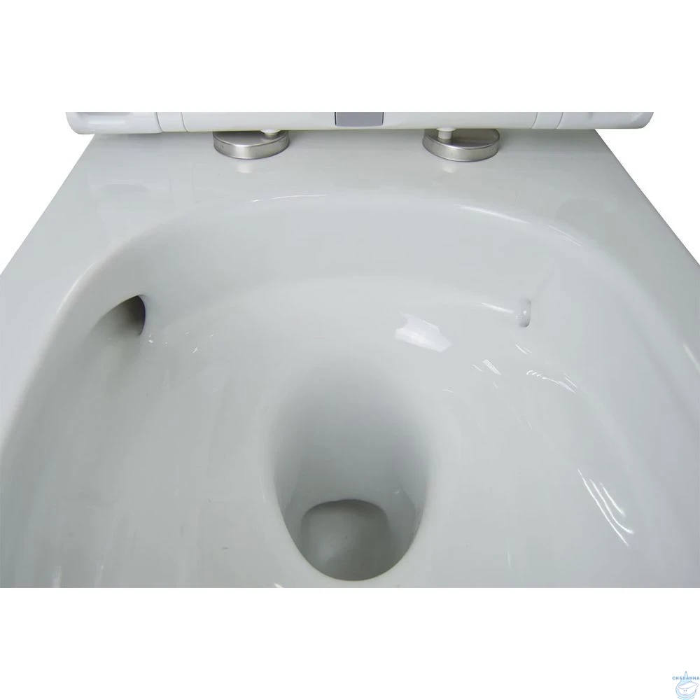 Инсталляция для унитаза Charus CC.300.80.01 с кнопкой смыва Charus Spazio FP.330.46.01 хром матовый,  с унитазом LYon 2.0 (с сиденьем Soft Close (микролифт)