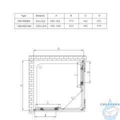 Душевое ограждение Vincea Soft 100x100 профиль хром, стекло прозрачное VSS-3SO100CL