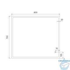 Зеркало Iddis Brick 80 см, белый