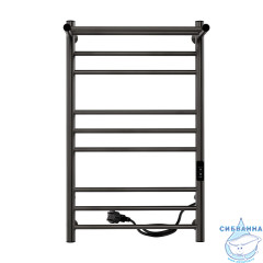 Полотенцесушитель электрический Indigo Line Trinity П8 с полкой (с таймером) 50х80 оружейная сталь (с возможностью скрытого подключения, подключение R/L)