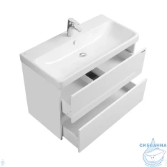 Тумба Акватон Сканди 80 белый глянцевый/белый матовый раковиной Адриана 80