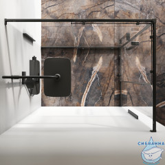 Душевое ограждение AM.PM Func 120x90 W84G-403-12090-BТ профиль черный, стекло прозрачное (без поддона)