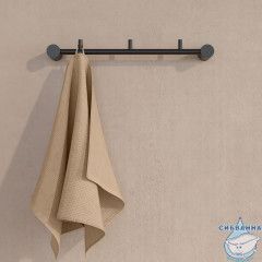 Планка на 3 крючка, нержавеющая сталь, Petite, черный матовый, IDDIS, PETBLS3i41