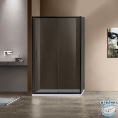 Душевое ограждение Vincea Garda 120x90 профиль черный, стекло тонированное VSR-1G9012CGB