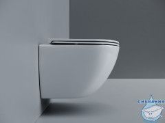 Унитаз подвесной безободковый Ceramicanova Alba CN11005T с сиденьем быстросъемным Soft Close (микролифт)