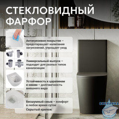 Унитаз напольный Abber Bequem AC1112TMB  с бачком и сиденьем Soft Close (микролифт)