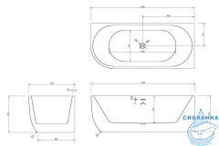 Акриловая ванна Abber AB9315 R 170x75