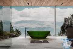 Ванна из полиэфирной смолы ABBER Kristall 180х85 AT9702Emerald зеленая