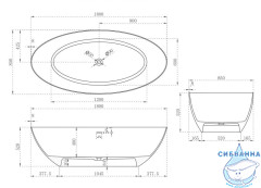 Ванна из искусственного камня ABBER Stein 180x85 AS9625-1.8