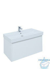 Тумба под раковину Aquanet Nova Lite100 242580 белый глянец