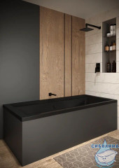 Акриловая ванна Toni Arti Kaitarain PL 170x75 с каркасом (черный матовый)