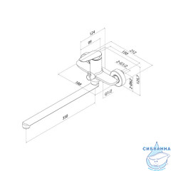 Смеситель для ванны с длинным изливом, глянцевый хром, Zodiac X, IDDIS, ZDXSBL2i10WA