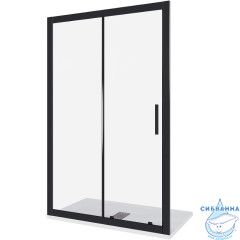 Дверь в нишу Bas Cofe WTW-140-C-B профиль черный, стекло прозрачное
