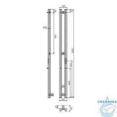Полотенцесушитель электрический Toni Arti Siena pulsante 2П 100x1200 хром