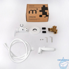 Встраиваемый смеситель с гигиеническим душем, белый матовый, Rora, Milardo, RORWTR0M08