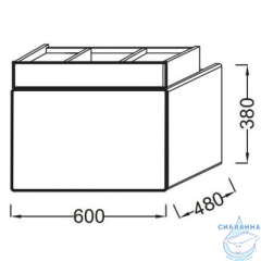 Тумба Jacob Delafon Terrace 60 белый с раковиной Terrace  60