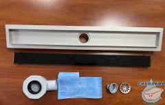 Дренажный трап для душа ALMAes Laguna 80 см с решеткой (черный)