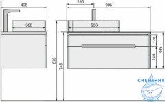 Тумба под раковину Jorno Shine 90 см Shi.01.90/P/W белый глянцевый