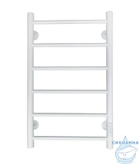 Полотенцесушитель электрический Санприз Аврора П6 40х70 (белый матовый) (подключение универсальное)