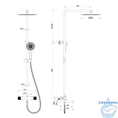 Душевая система Oliveeka Y-Line 300 1 режим OL-739902-CR (хром)