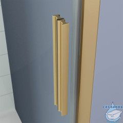Дверь в нишу Veconi Оттимо 110 профиль брашированное золото, стекло прозрачное OP20G-110-01-C9