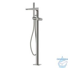 Смеситель для ванны напольный Wasserkraft Tauber 6421 с аксессуарами (никель)