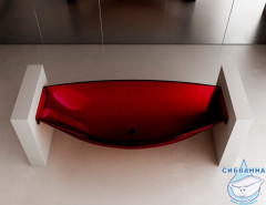 Ванна из полиэфирной смолы ABBER Kristall 180х80 AT9704Rubin красная