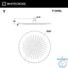 Верхний душ WHITECROSS D=30 см Y1300BL (черный мат)
