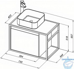 Тумба под раковину Aquanet Nova Lite Loft 75 L 261650 белый глянец