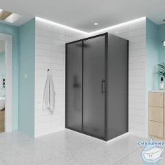 Душевое ограждение Veconi Эво 180x100 профиль графит, стекло тонированное E1-SP-GR-180100-12-C9 (без поддона)