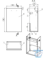 Тумба Cersanit  Lara 40 орех с раковиной Cersanit Como 40