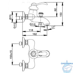 Смеситель для ванны Jacob Delafon Fairfax E71090-CP
