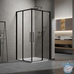 Душевое ограждение Vincea Слим 100x90 профиль черный, стекло прозрачное VSS-6SL9010CLB