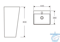 Раковина напольная 44 см Aquatek Optima Square