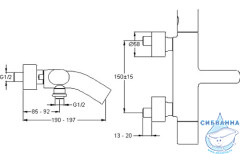 Смеситель для ванны термостатический Jacob Delafon Talan E10089RU-CP